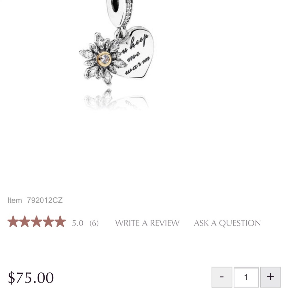 Snowflake Heart Dangle Charm